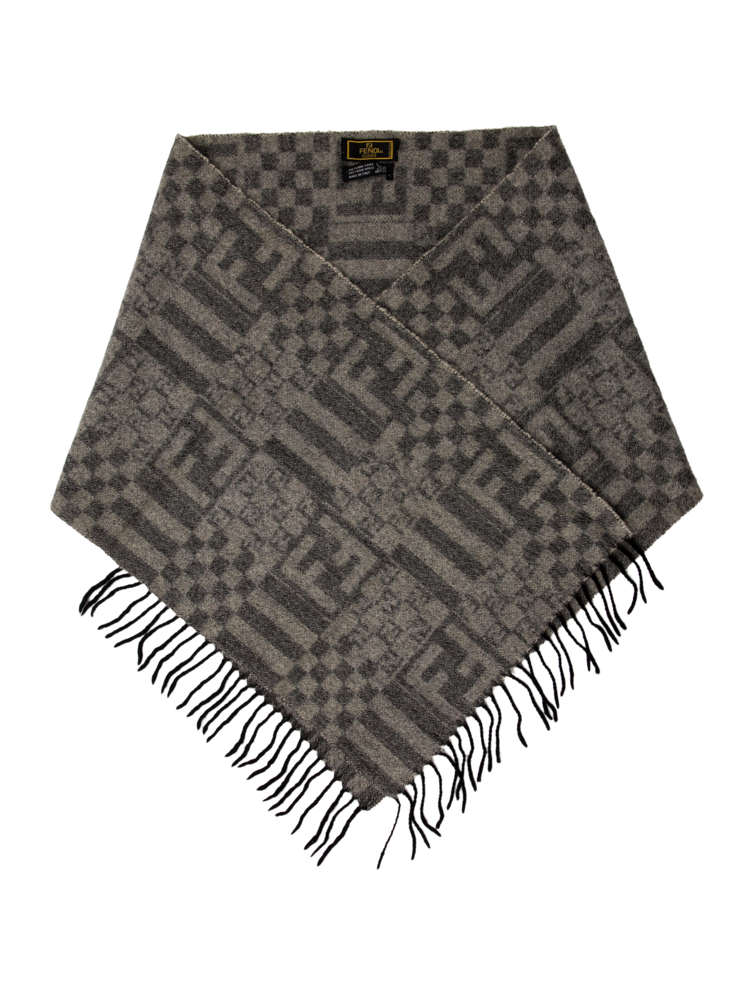 Fendi Wool Zucca FF Logo Scarf