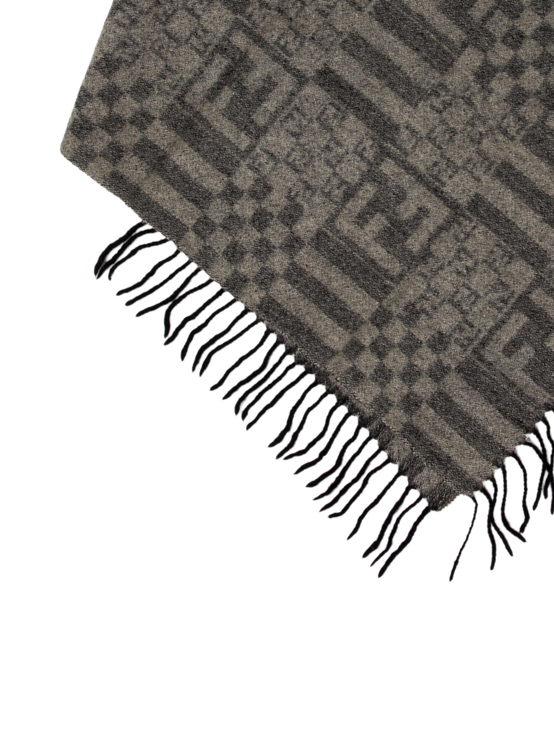 Fendi Wool Zucca FF Logo Scarf