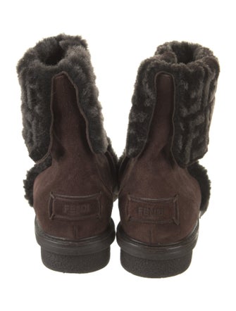 Fendi Zucca FF Logo Suede Combat Boots