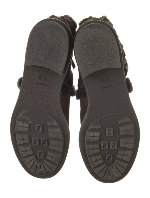 Fendi Zucca FF Logo Suede Combat Boots