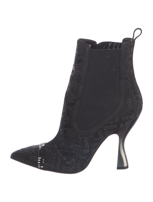 Fendi Zucca FF Logo Mesh Chelsea Boots