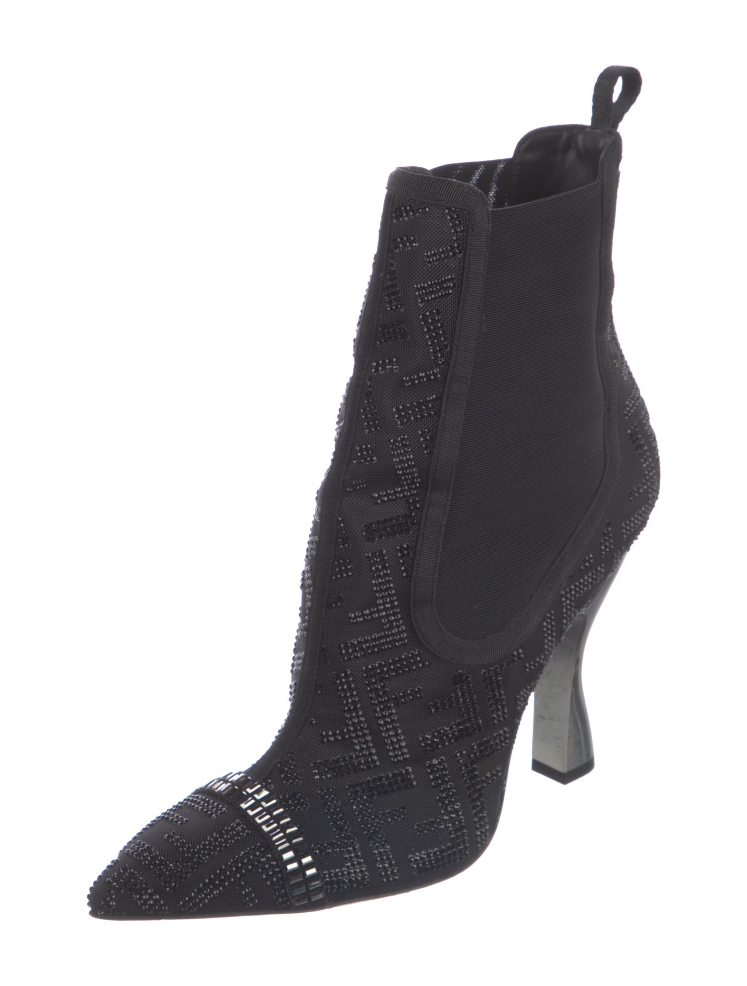Fendi Zucca FF Logo Mesh Chelsea Boots