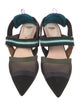 Fendi Printed Mesh Accents Slingback Flats