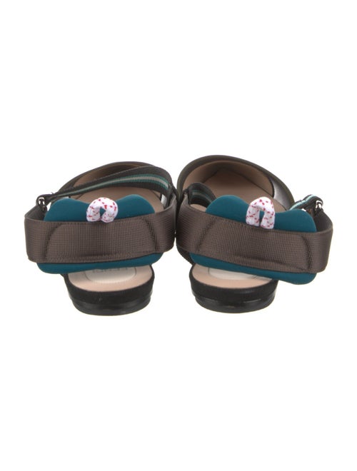 Fendi Printed Mesh Accents Slingback Flats