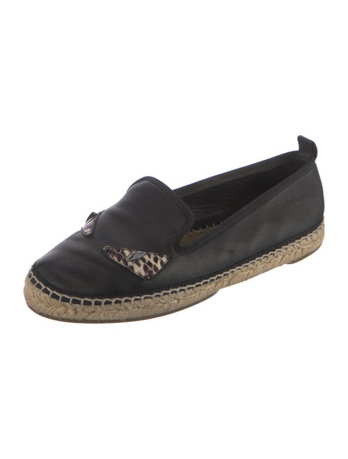 Fendi Leather Studded Accents Espadrilles