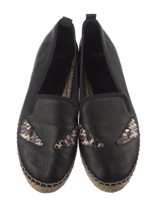 Fendi Leather Studded Accents Espadrilles