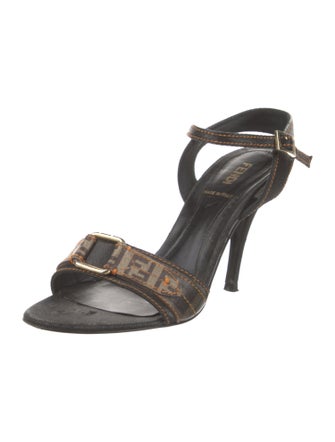 Fendi Zucca FF Logo Canvas Sandals