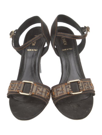 Fendi Zucca FF Logo Canvas Sandals