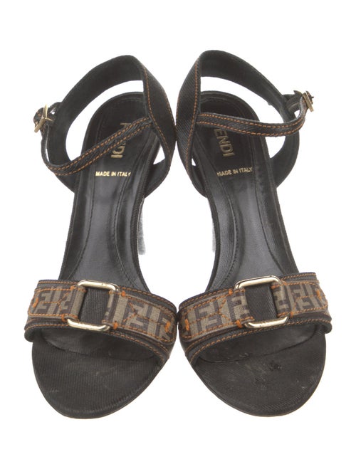 Fendi Zucca FF Logo Canvas Sandals