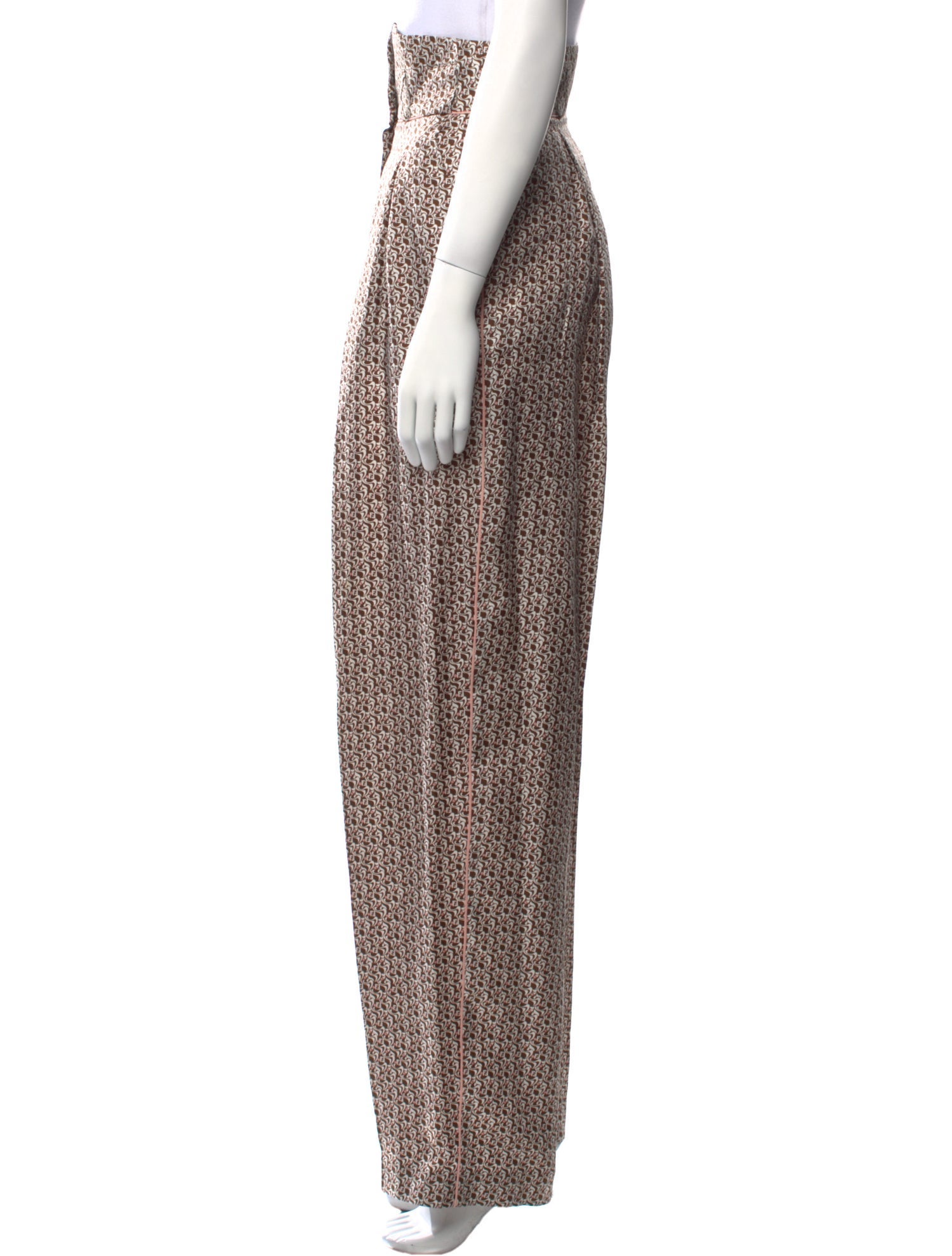 Fendi Silk Straight Leg Pants
