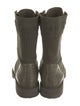 Fendi Zucca FF Logo Embossed Leather Combat Boots