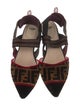Fendi Velvet Printed Slingback Flats