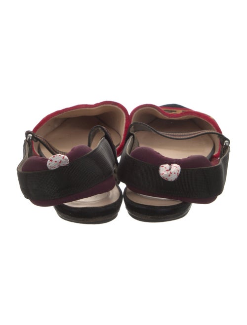 Fendi Velvet Printed Slingback Flats