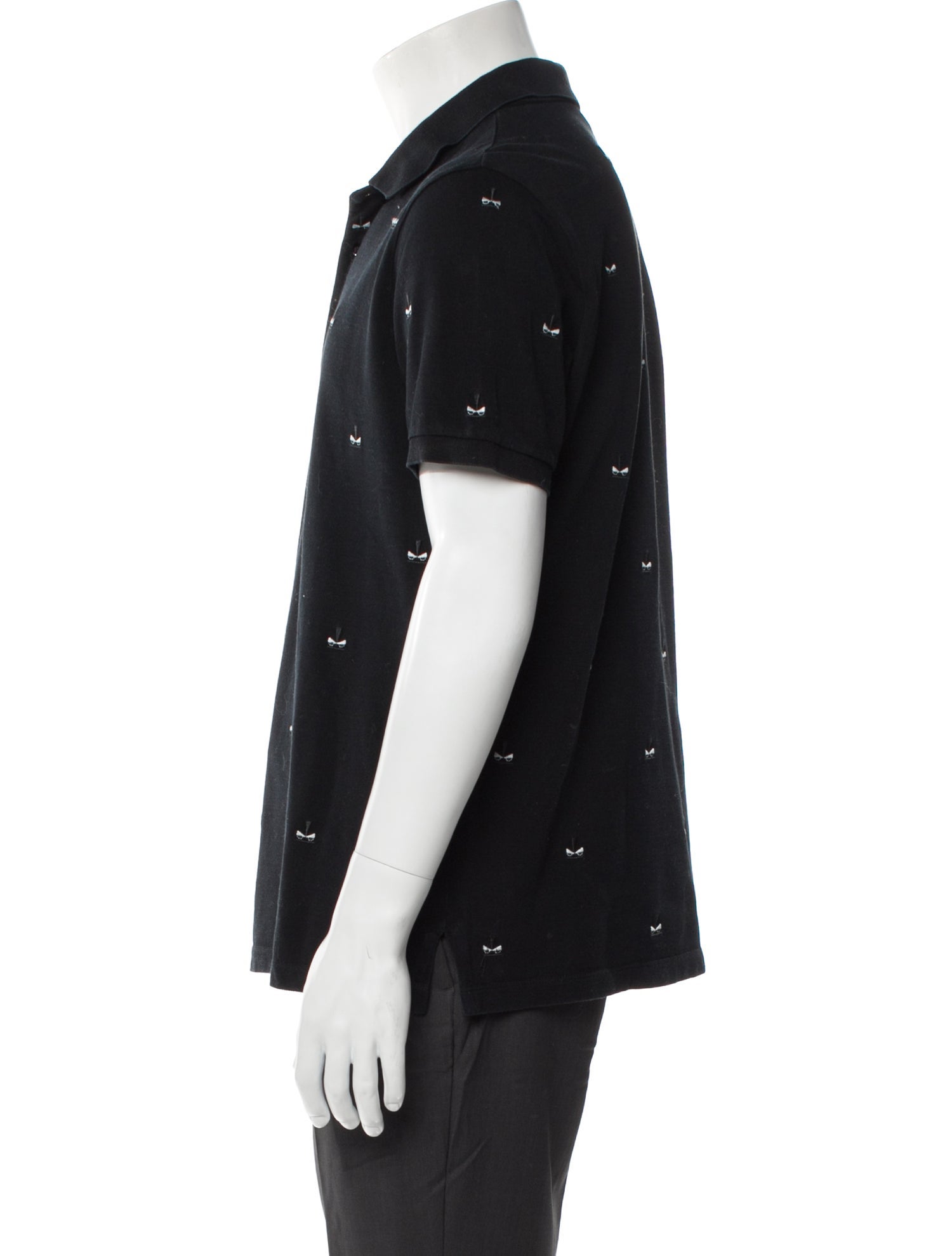 Fendi Printed Collar Polo Shirt