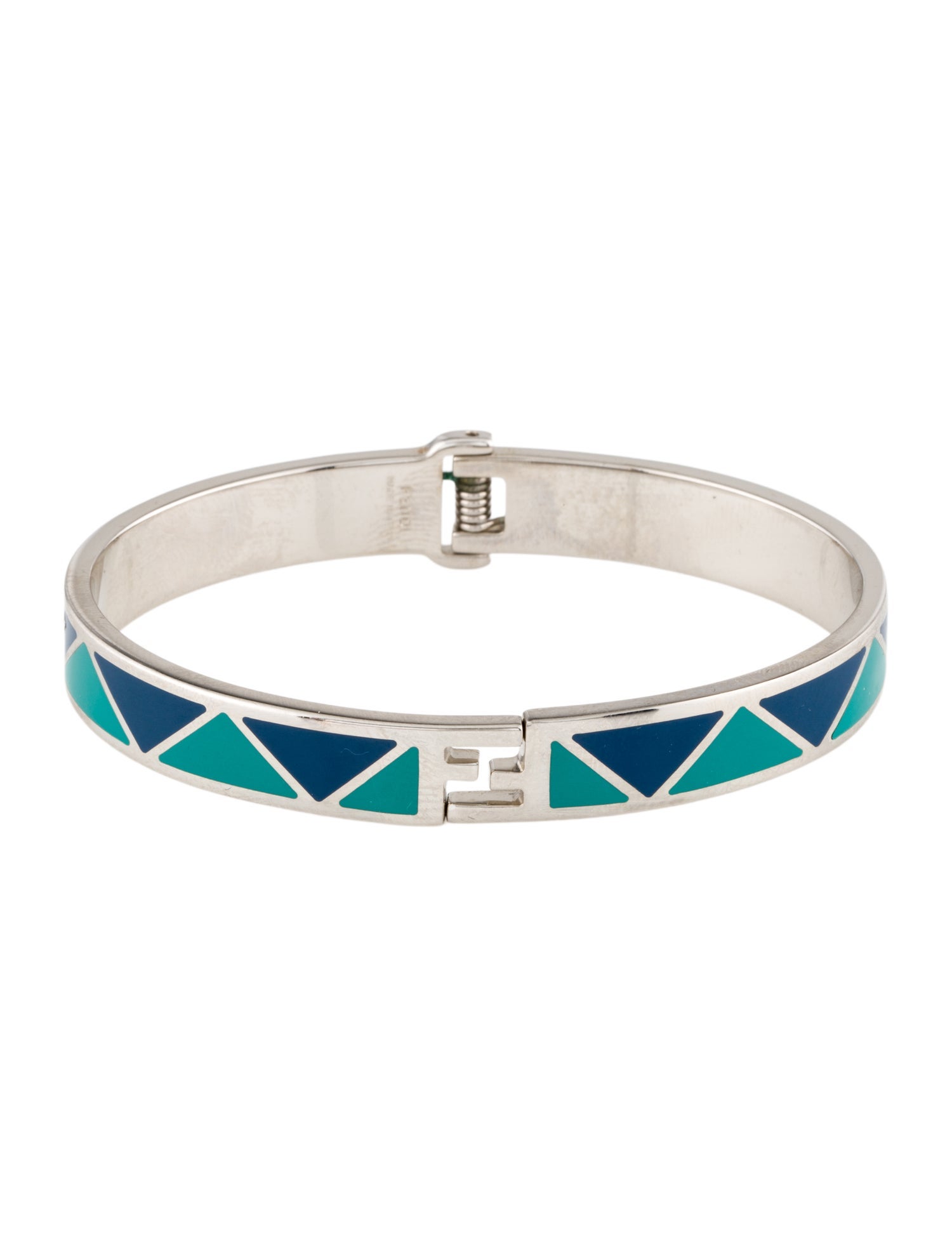 Fendi Enamel Fendista Hinged Bangle Bracelet