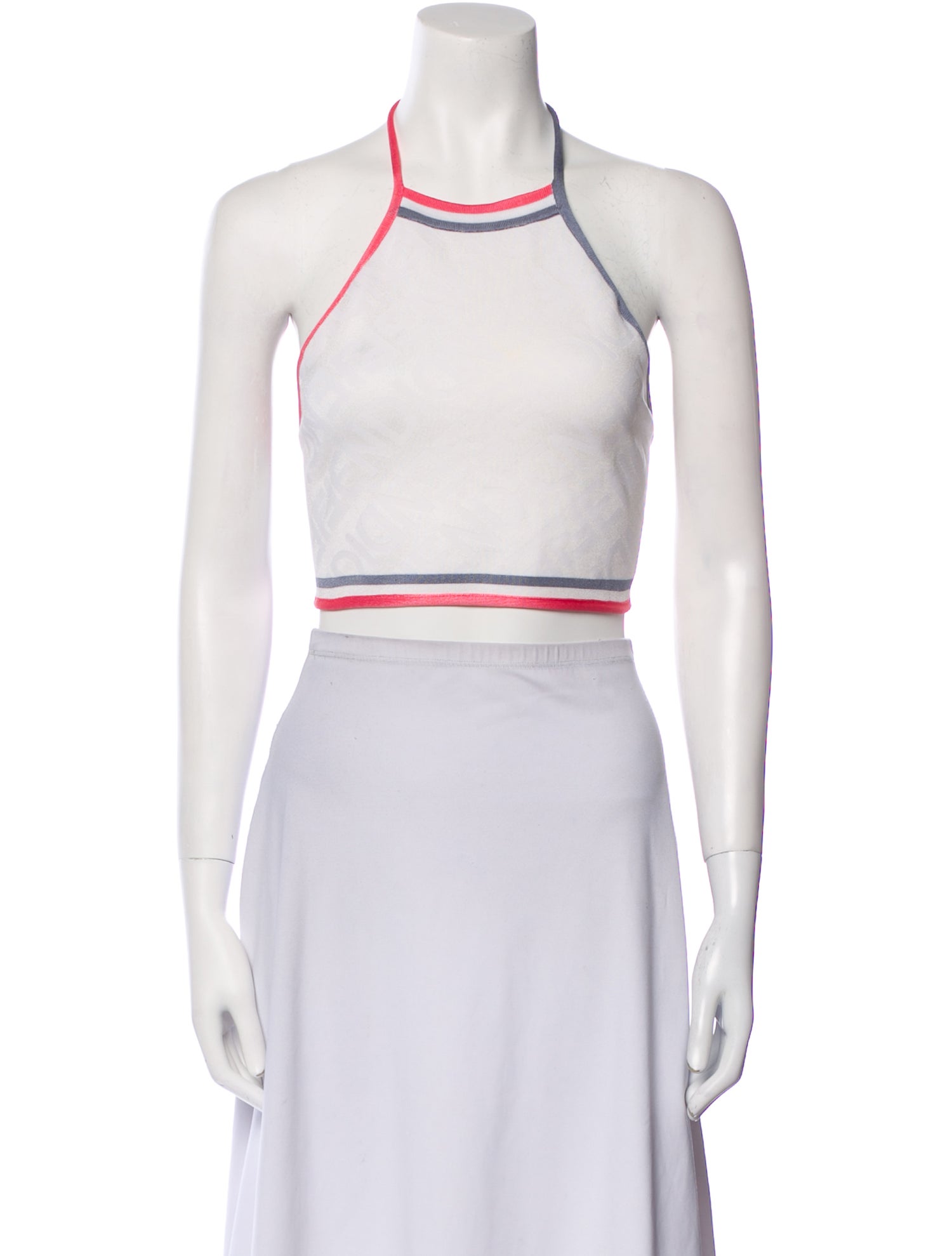 Fendi Striped Halterneck Crop Top