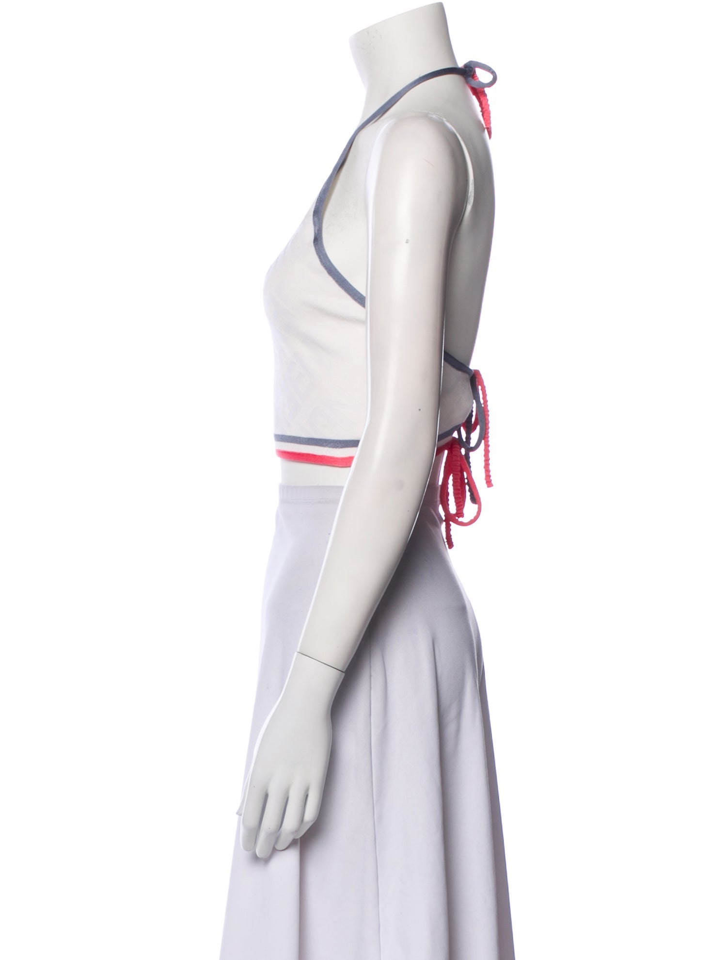 Fendi Striped Halterneck Crop Top