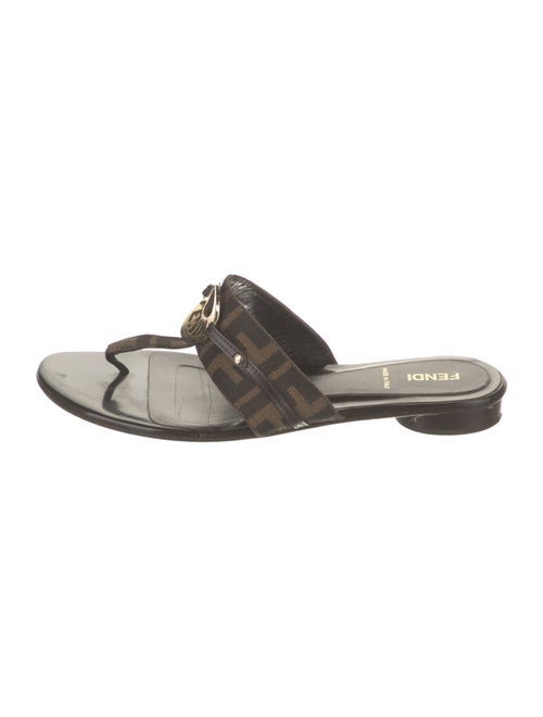 Fendi Zucca FF Logo Canvas Slides