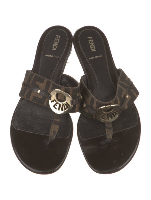 Fendi Zucca FF Logo Canvas Slides