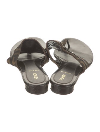 Fendi Zucca FF Logo Canvas Slides