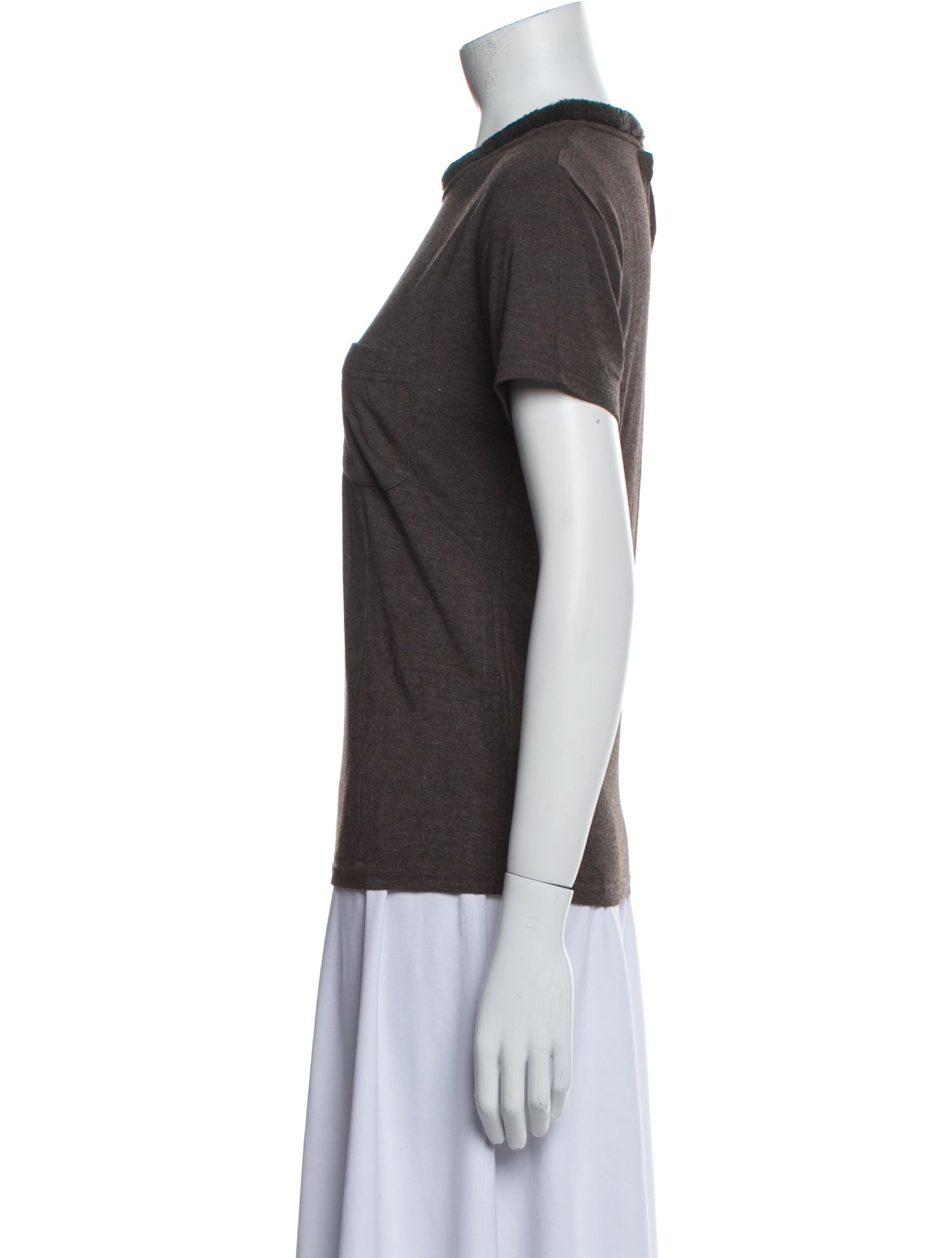 Fendi Mock Neck Short Sleeve T-Shirt