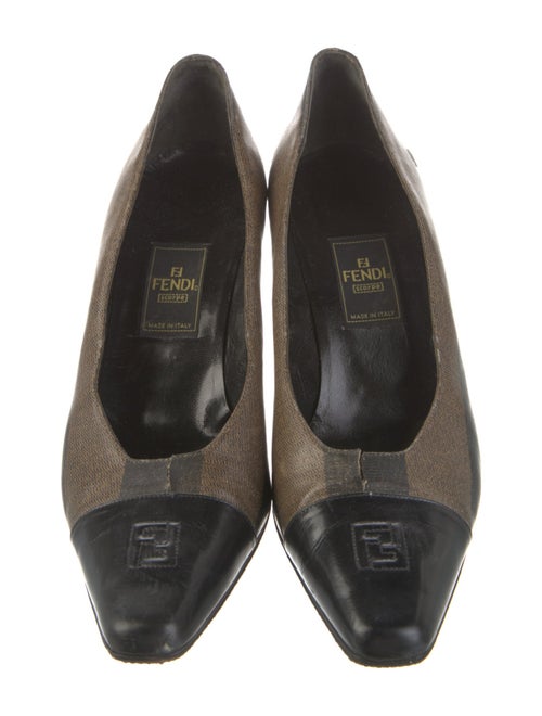 Fendi Leather Colorblock Pattern Pumps