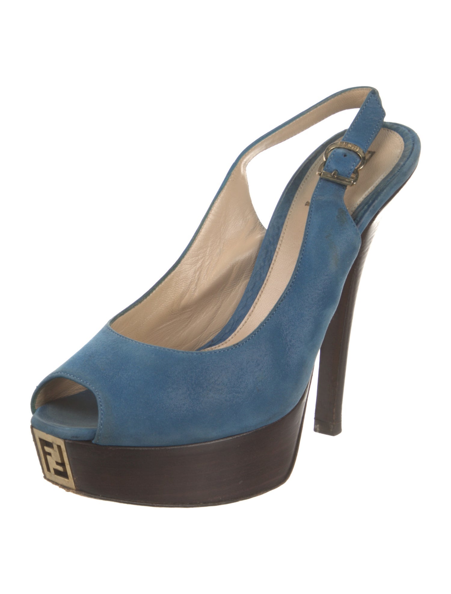 Fendi Suede Slingback Sandals