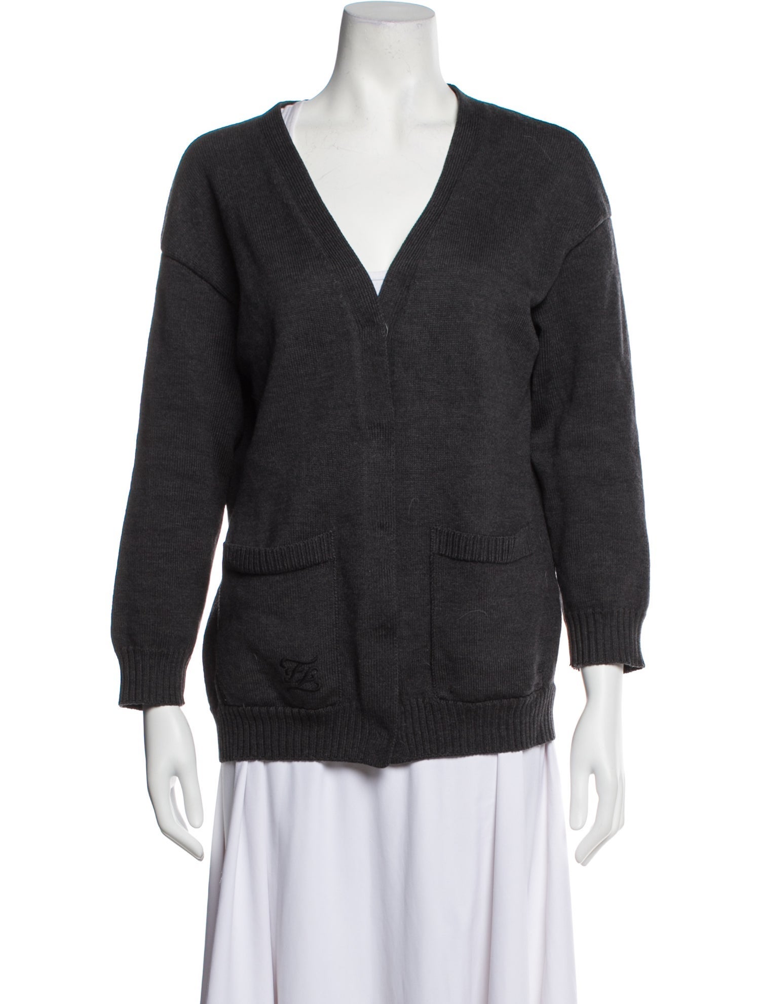 Fendi Virgin Wool V-Neck Sweater