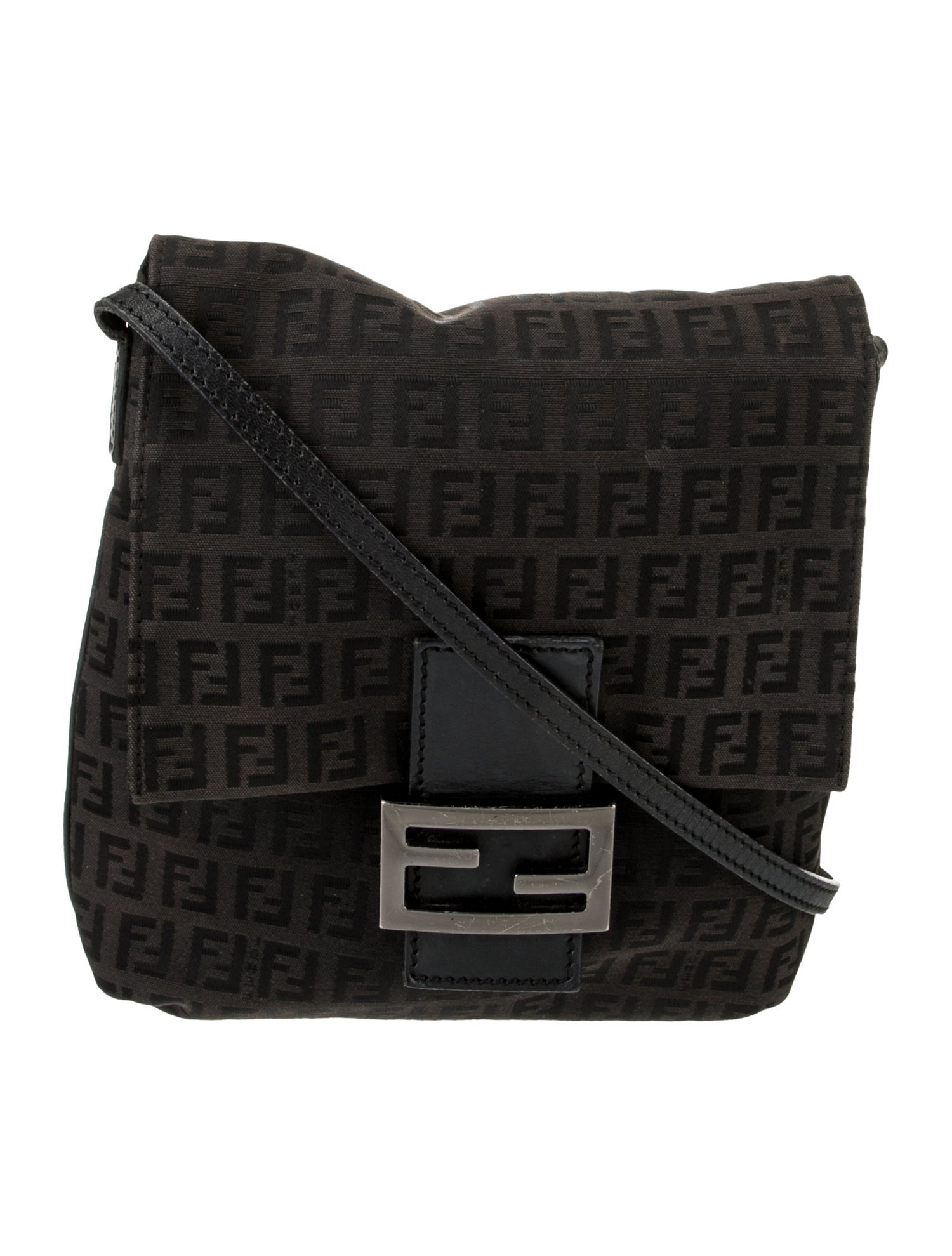 Fendi Zucchino FF Messenger Bag Vintage