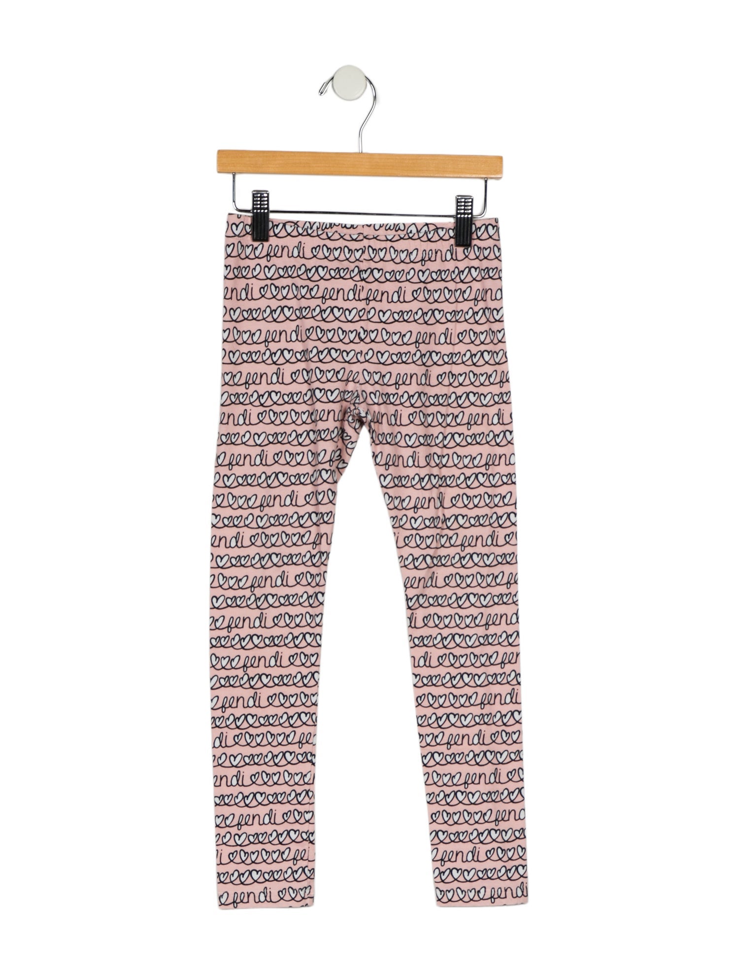Fendi Toddler Girls' 'Heart' Pattern Printed Leggings