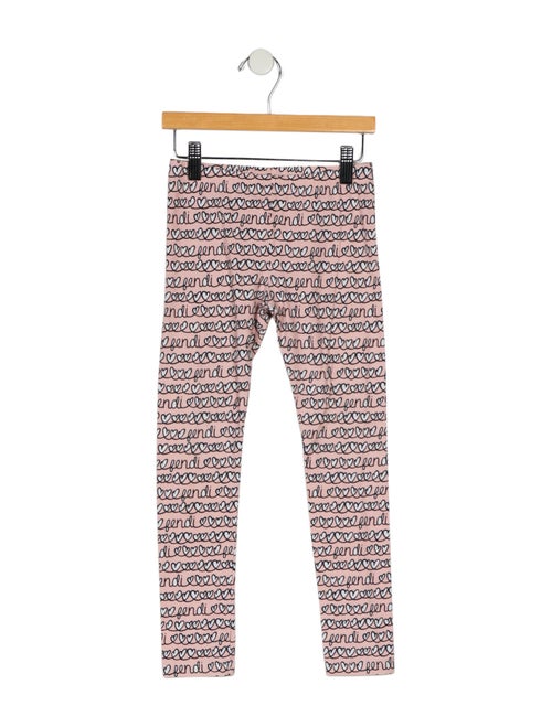 Fendi Toddler Girls' 'Heart' Pattern Printed Leggings