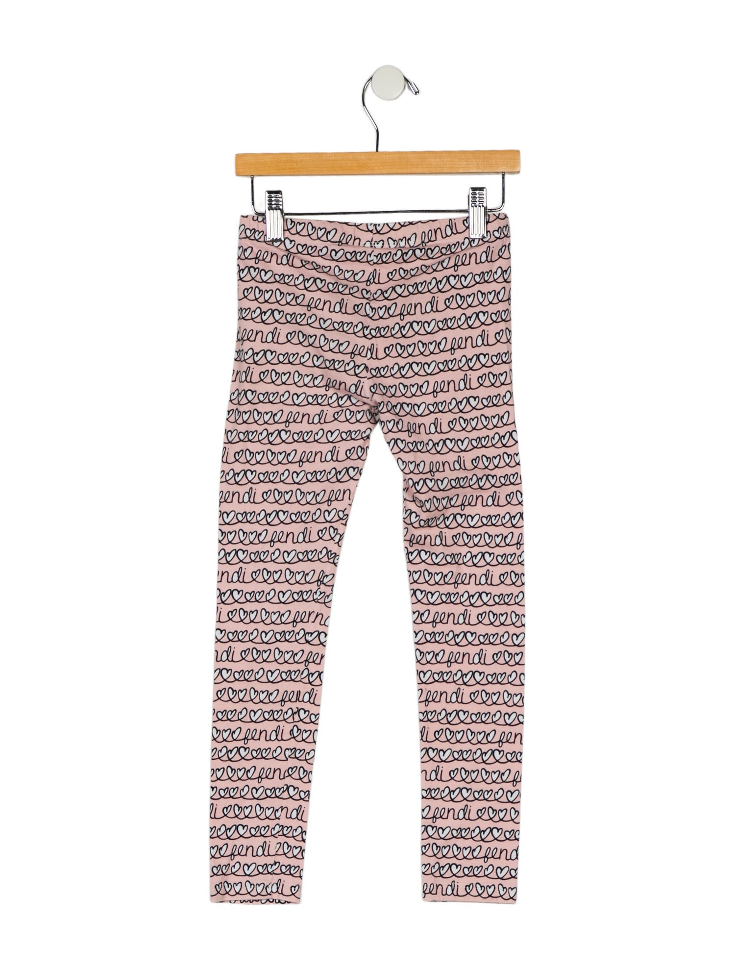 Fendi Toddler Girls' 'Heart' Pattern Printed Leggings