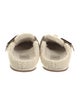 Fendi Shearling Leather Trim Embellishment Mules