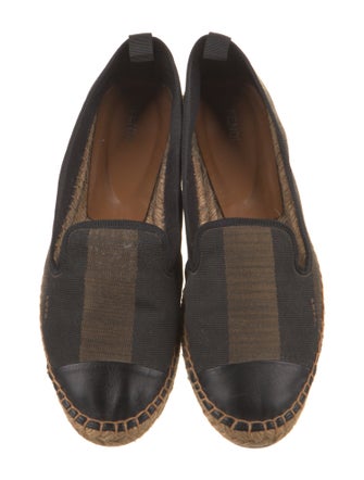 Fendi Pequin Pattern Canvas Espadrilles