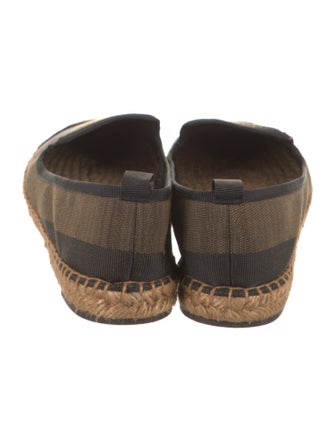 Fendi Pequin Pattern Canvas Espadrilles