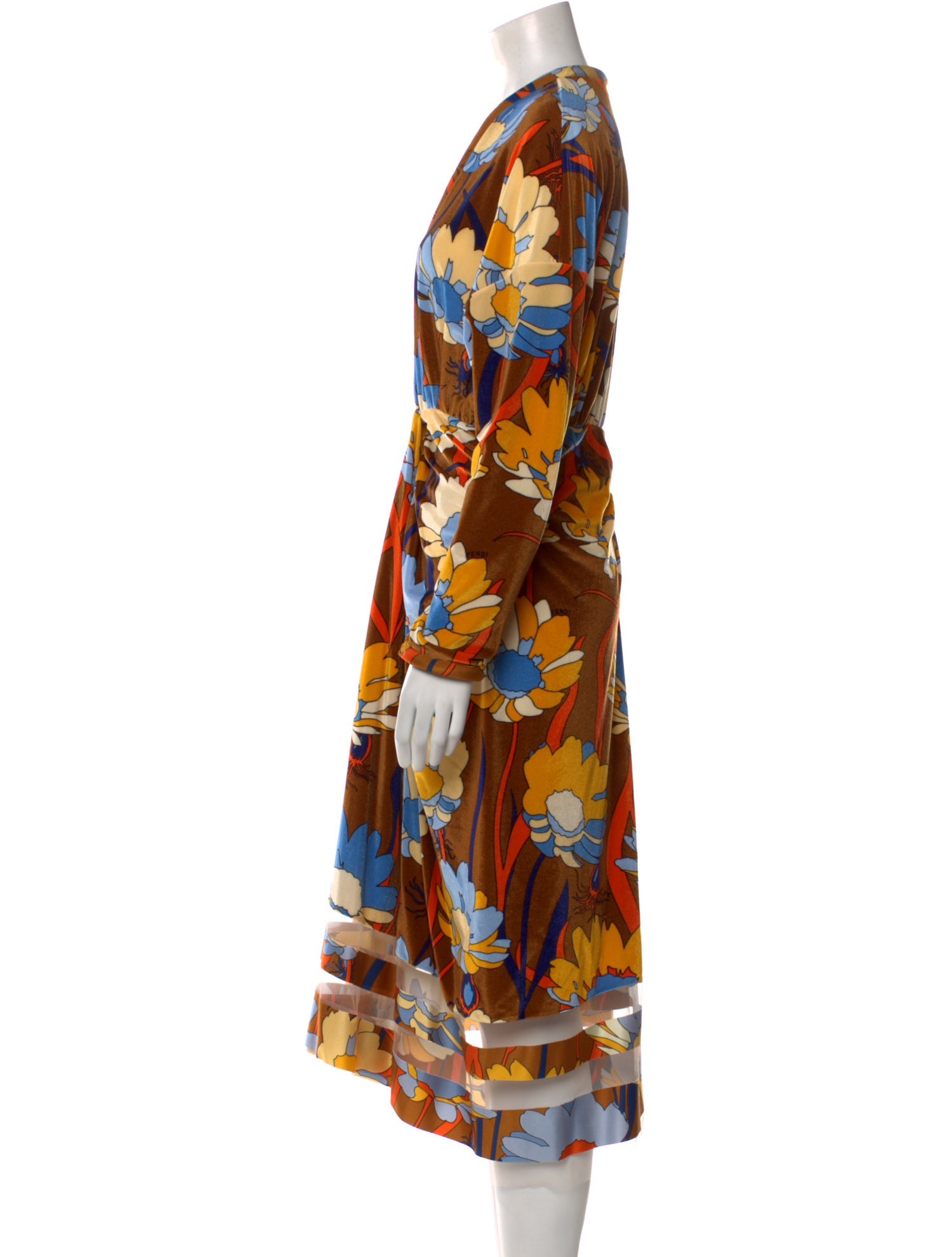 Fendi Floral Print Long Dress