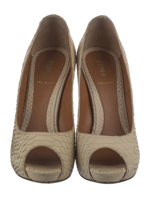 Fendi Zucca FF Logo Python Pumps