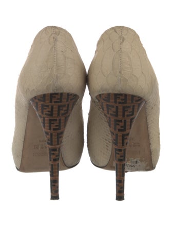 Fendi Zucca FF Logo Python Pumps
