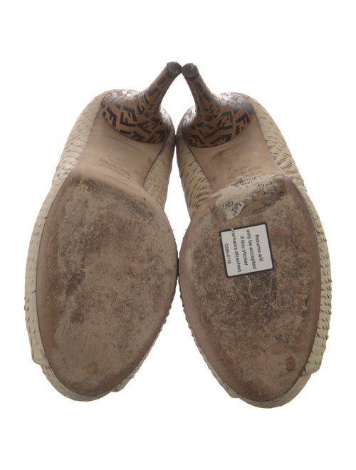 Fendi Zucca FF Logo Python Pumps