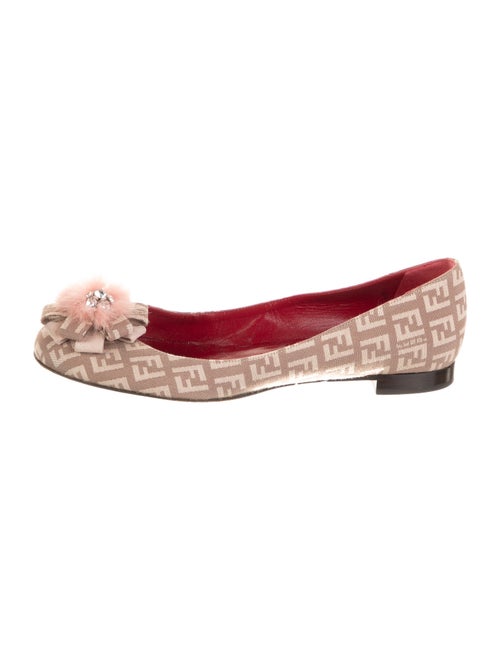 Fendi Zucchino FF Logo Canvas Flats