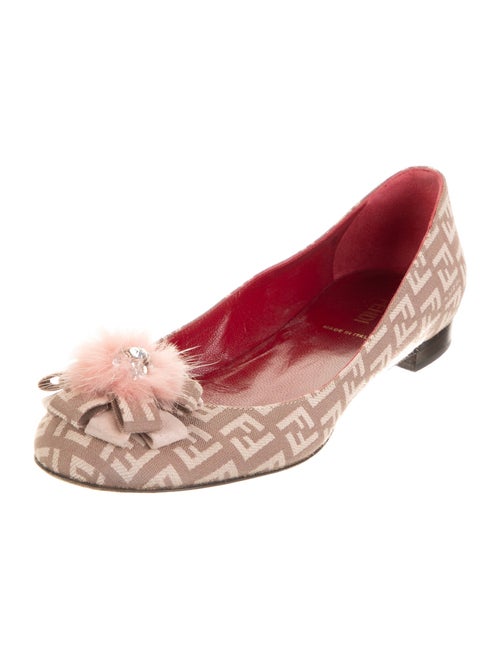 Fendi Zucchino FF Logo Canvas Flats