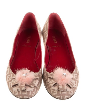 Fendi Zucchino FF Logo Canvas Flats