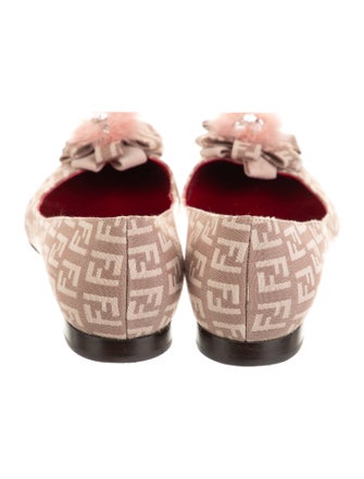 Fendi Zucchino FF Logo Canvas Flats