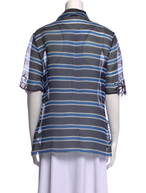 Fendi Silk Striped Button-Up Top