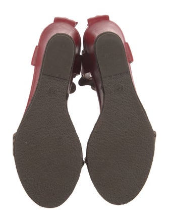 Fendi Pequin Pattern Leather T-Strap Pumps