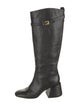 Fendi Zucca FF Logo Leather Riding Boots