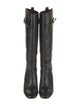 Fendi Zucca FF Logo Leather Riding Boots