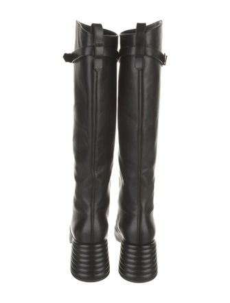 Fendi Zucca FF Logo Leather Riding Boots