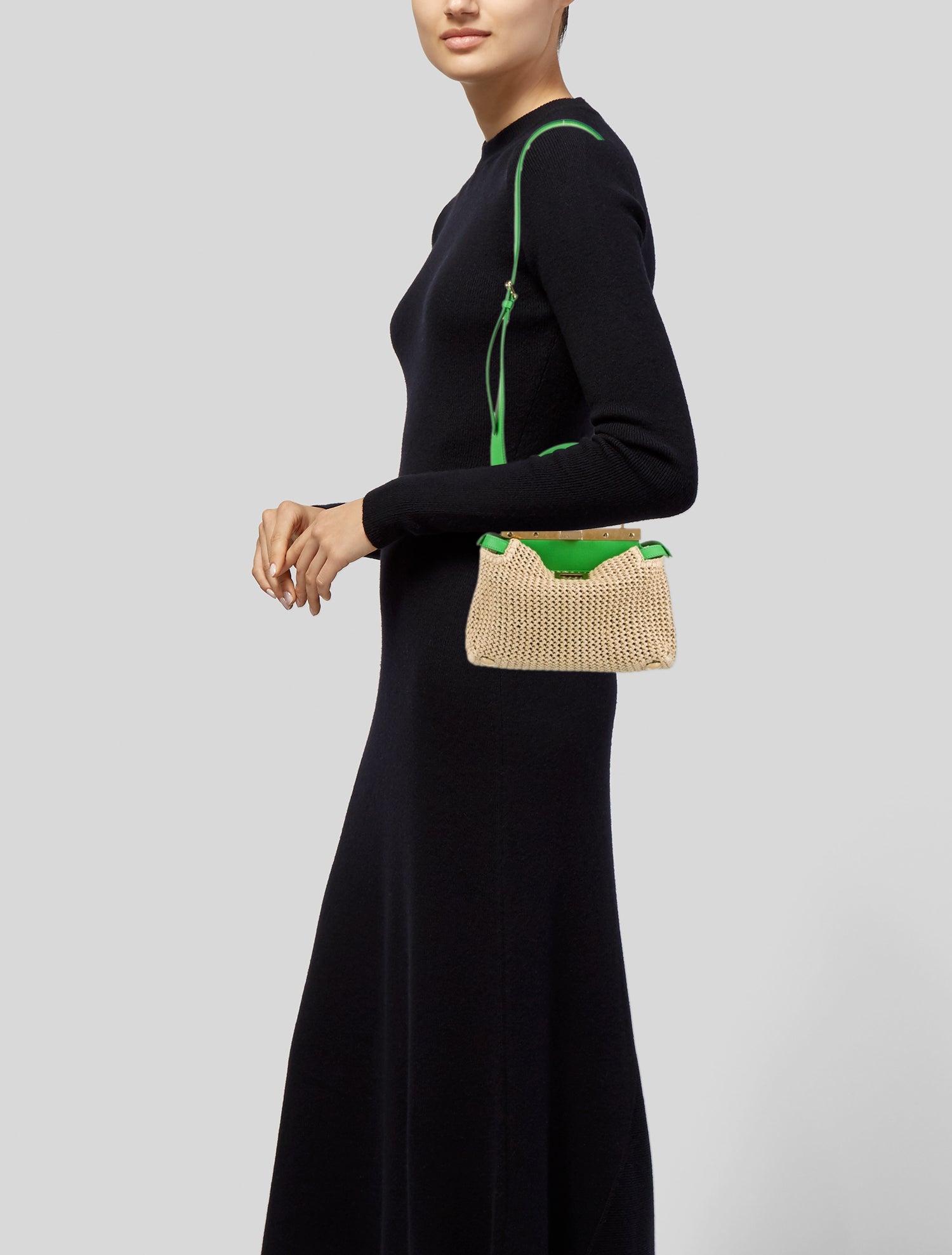 Fendi Raffia Peekaboo Mini