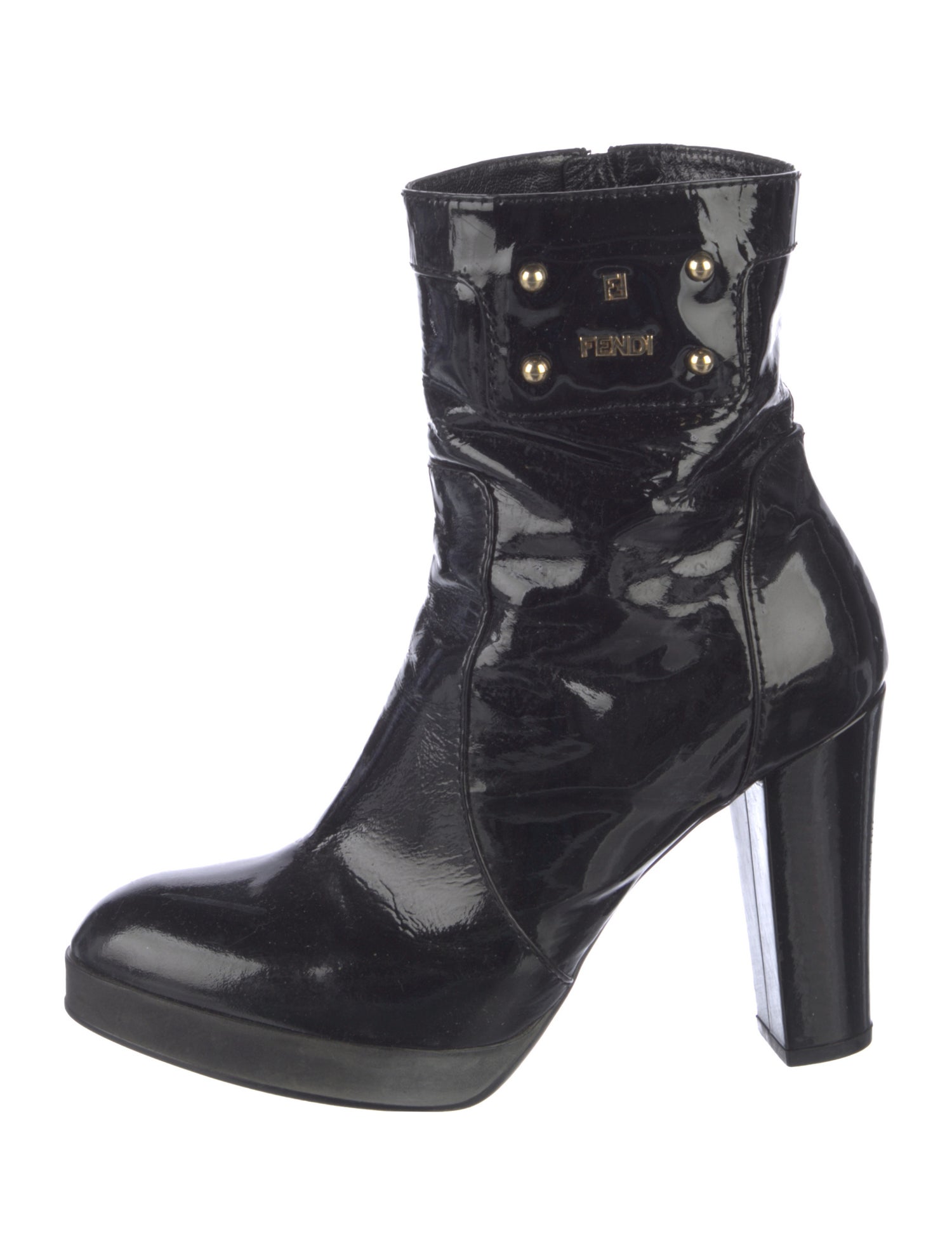 Fendi Patent Leather Combat Boots
